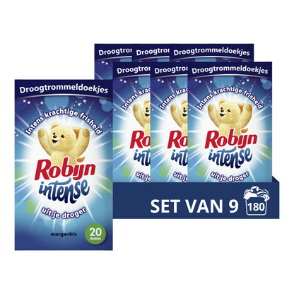 Robijn Intense Droogtrommeldoekjes (20 Doekjes) 9 Stuks - van Robijn - Nu verkrijgbaar bij Mijn Voordeelshop!