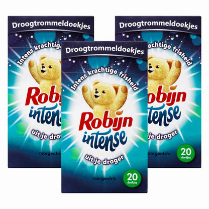 Robijn Intense Droogtrommeldoekjes (20 Doekjes) 3 Stuks - van Robijn - Nu verkrijgbaar bij Mijn Voordeelshop!