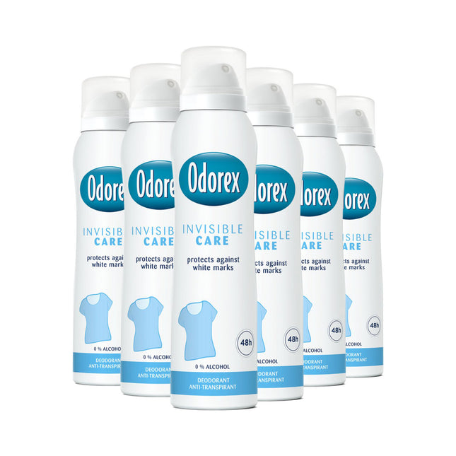 Odorex Invisible Care Deodorant Spray (150 ml) 6 Stuks - van Odorex - Nu verkrijgbaar bij Mijn Voordeelshop!