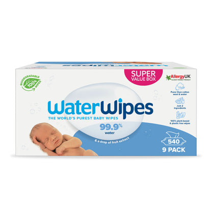 WaterWipes Billendoekjes (9x60 Stuks) 1 Stuk - van WaterWipes - Nu verkrijgbaar bij Mijn Voordeelshop!