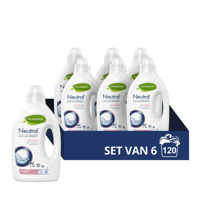 Neutral Kleur Parfumvrij Vloeibaar Wasmiddel (1 Liter) (20 Wasbeurten) 6 Stuks - van Neutral - Nu verkrijgbaar bij Mijn Voordeelshop!