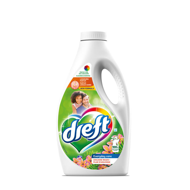 Dreft Amazone Regen Vloeibaar Wasmiddel (1,6 Liter) (32 Wasbeurten) 1 Stuk - van Dreft - Nu verkrijgbaar bij Mijn Voordeelshop!