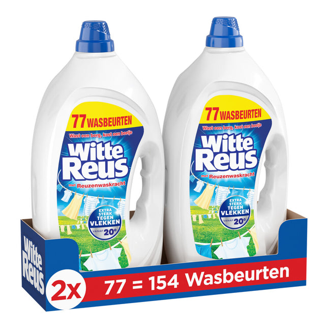 Witte Reus Witte Was Vloeibaar Wasmiddel (77 Wasbeurten) (3,465 liter) 2 Stuks - van Witte Reus - Nu verkrijgbaar bij Mijn Voordeelshop!