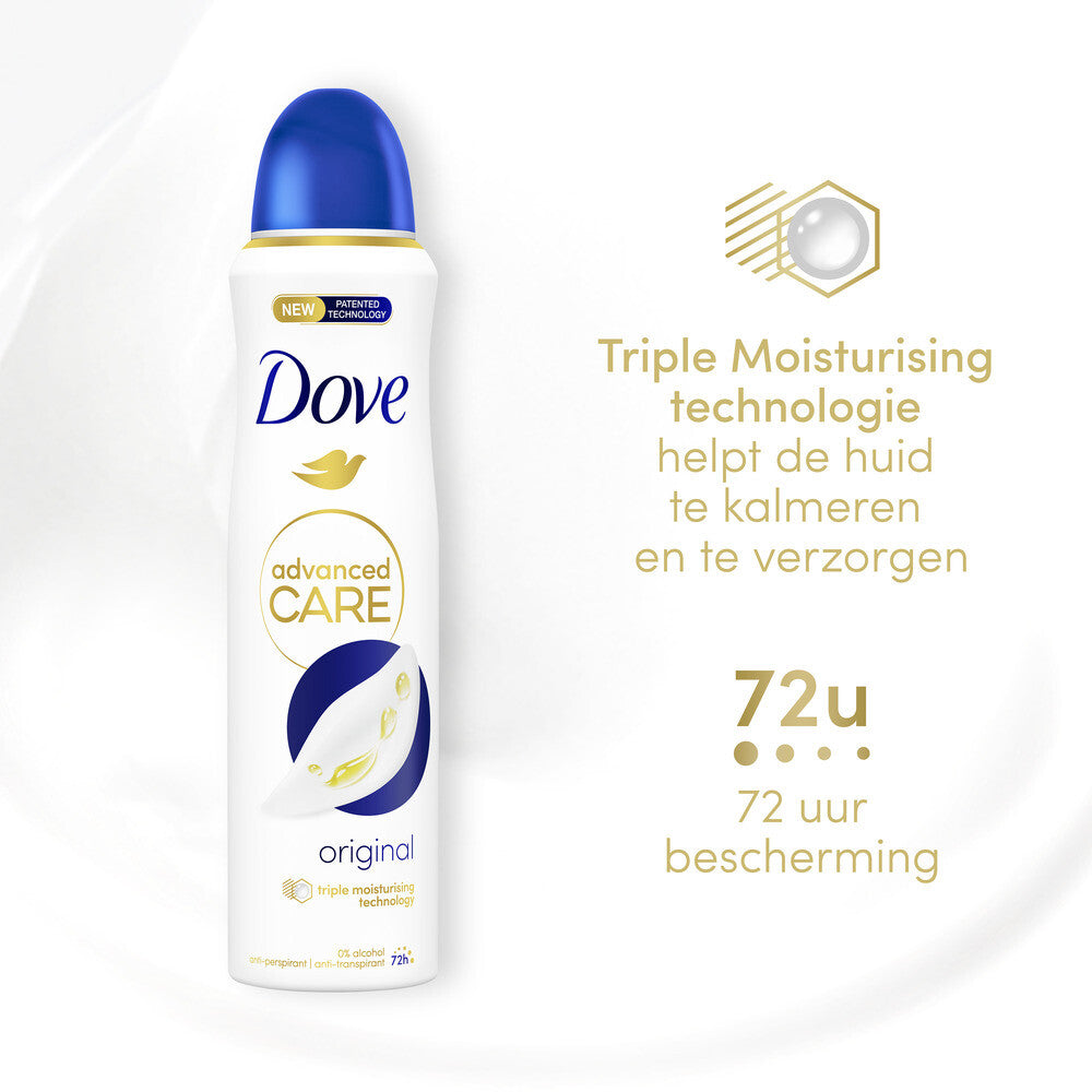 Dove Advanced Care Anti-Transpirant Original Deodorant Spray (150 ml) - van Dove - Nu verkrijgbaar bij Mijn Voordeelshop!