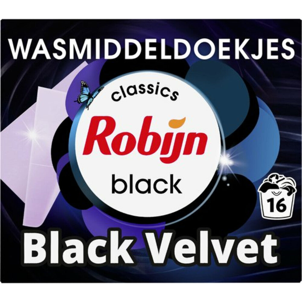 Robijn Wasmiddeldoekjes Black Velvet (16 Stuks) 1 Stuk - van Robijn - Nu verkrijgbaar bij Mijn Voordeelshop!