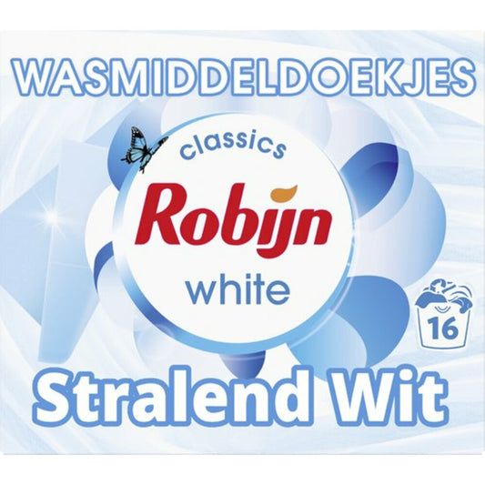 Robijn Wasmiddeldoekjes Stralend Wit (16 Stuks) 1 Stuk - van Robijn - Nu verkrijgbaar bij Mijn Voordeelshop!