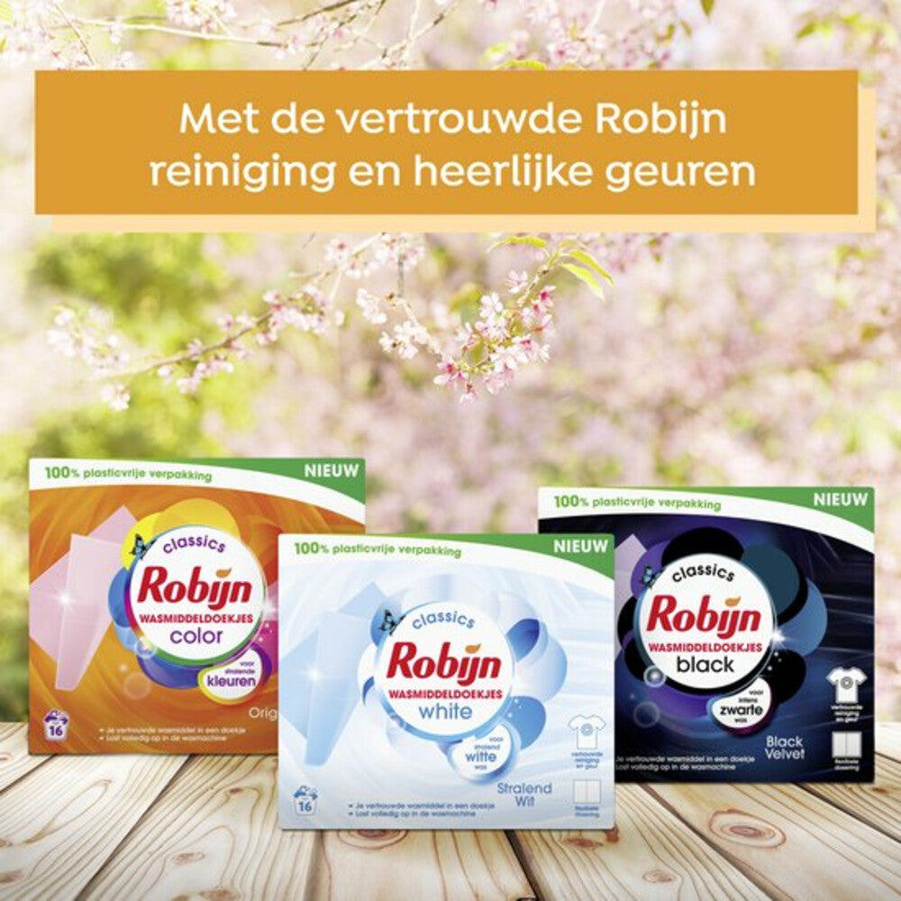 Robijn Wasmiddeldoekjes Stralend Wit (16 Stuks) - van Robijn - Nu verkrijgbaar bij Mijn Voordeelshop!