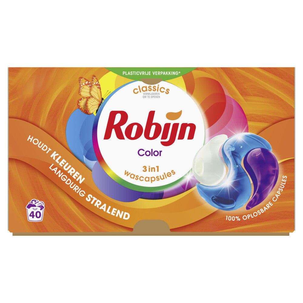 Robijn Classics Color 3-in-1 Wascapsules (40 Wasbeurten) 1 Stuk - van Robijn - Nu verkrijgbaar bij Mijn Voordeelshop!