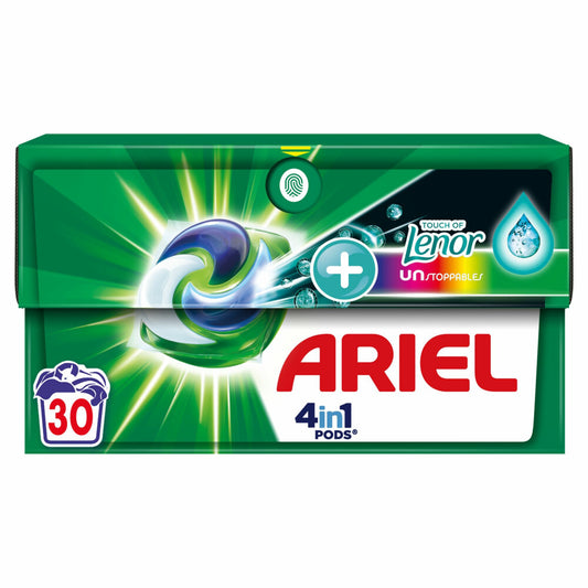 Ariel 4in1 Pods Wasmiddelcapsules Color Lenor Unstoppables (30 Wasbeurten) - van Ariel - Nu verkrijgbaar bij Mijn Voordeelshop!