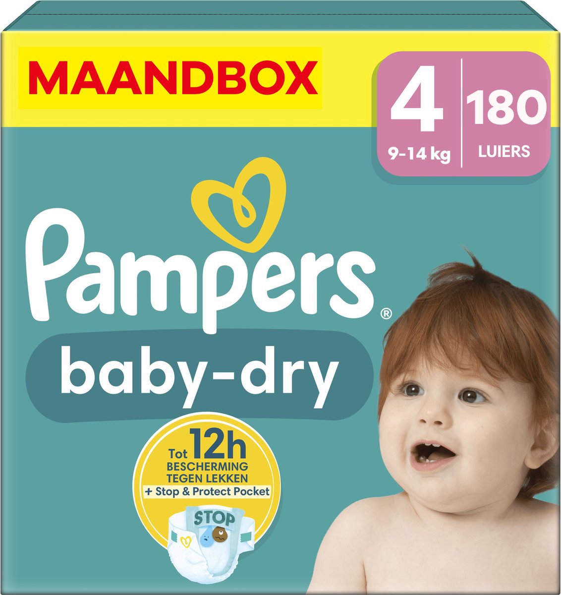 Pampers Baby-Dry Maat 4 Luiers 180 Stuks - van Pampers - Nu verkrijgbaar bij Mijn Voordeelshop!