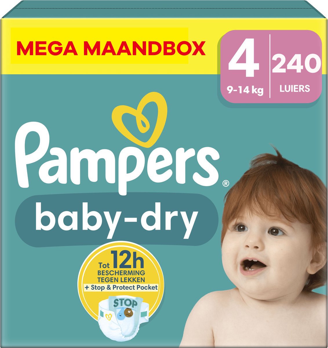 Pampers Baby-Dry Maat 4 Luiers 240 Stuks - van Pampers - Nu verkrijgbaar bij Mijn Voordeelshop!