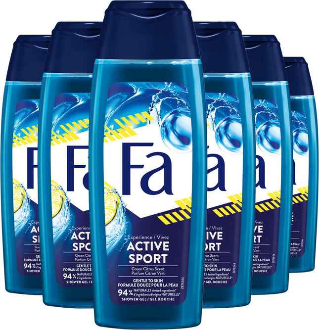Fa Men Sport Douchegel (250 ml) 6 Stuks - van Fa - Nu verkrijgbaar bij Mijn Voordeelshop!