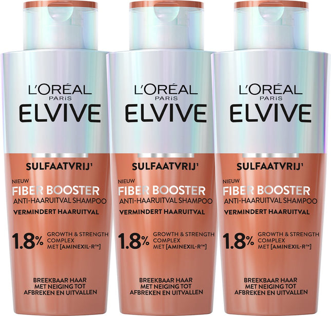 L'Oréal Paris Elvive Fiber Booster Anti-Haaruitval Shampoo (200 ml) 3 Stuks - van L'Oréal Paris - Nu verkrijgbaar bij Mijn Voordeelshop!