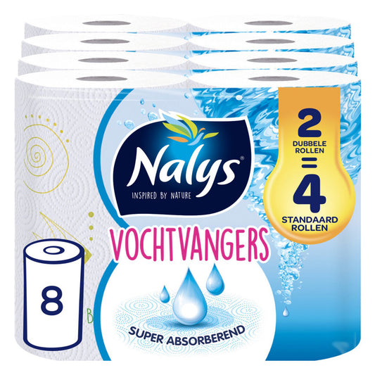 Nalys Keukenpapier Vochtvangers 8 Rollen - van Nalys - Nu verkrijgbaar bij Mijn Voordeelshop!