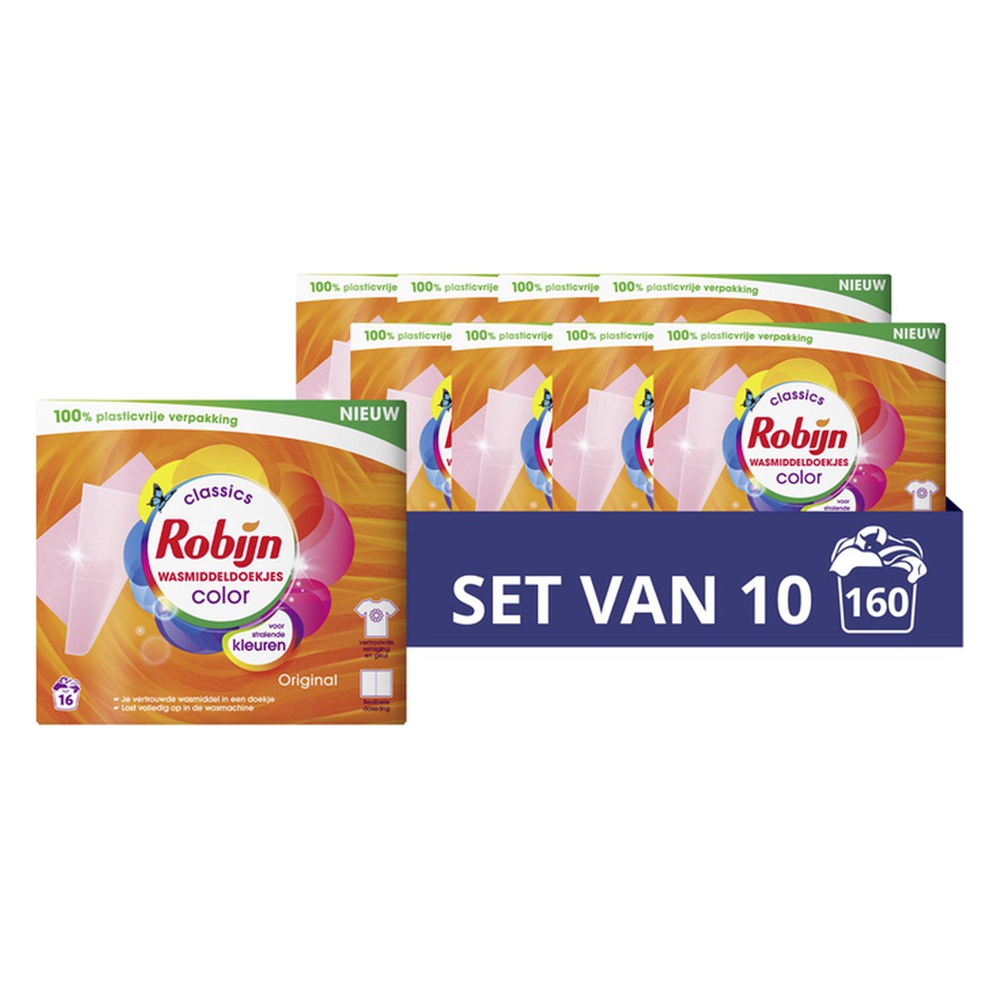 Robijn Wasmiddeldoekjes Color (16 Stuks) 10 Stuks - van Robijn - Nu verkrijgbaar bij Mijn Voordeelshop!