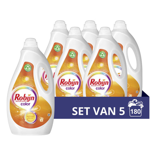 Robijn Color Vloeibaar Wasmiddel (1,8 Liter) (36 Wasbeurten) 5 Stuks - van Robijn - Nu verkrijgbaar bij Mijn Voordeelshop!