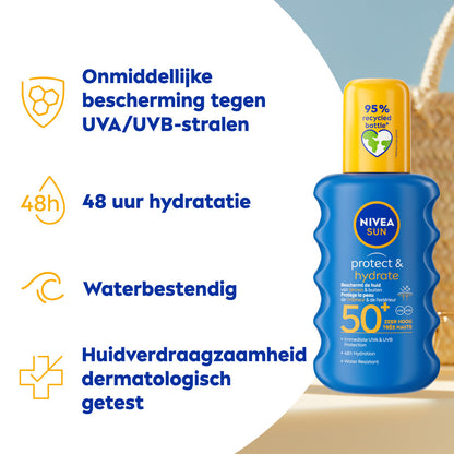 Nivea Sun Protect & Hydrate Zonnespray SPF 50+ (200 ml) - van NIVEA - Nu verkrijgbaar bij Mijn Voordeelshop!