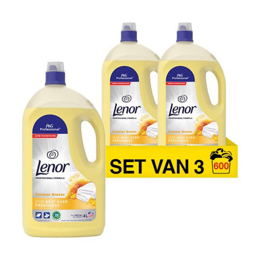 Lenor Professional Wasverzachter Summer Breeze (4 Liter) (200 Wasbeurten) 3 Stuks - van Lenor - Nu verkrijgbaar bij Mijn Voordeelshop!