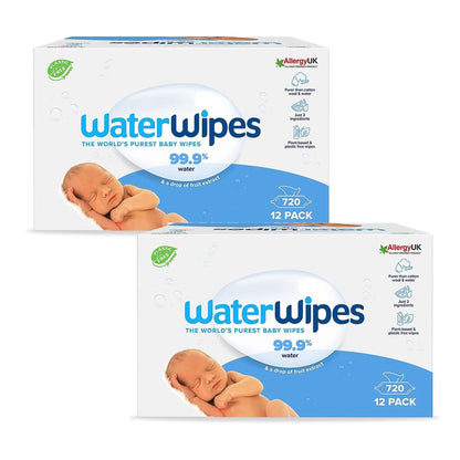 WaterWipes Billendoekjes (12x60 Stuks) 2 Stuks - van WaterWipes - Nu verkrijgbaar bij Mijn Voordeelshop!