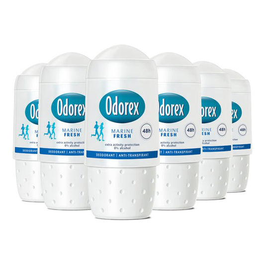 Odorex Marine Fresh Deodorant Roller (50 ml) 6 Stuks - van Odorex - Nu verkrijgbaar bij Mijn Voordeelshop!