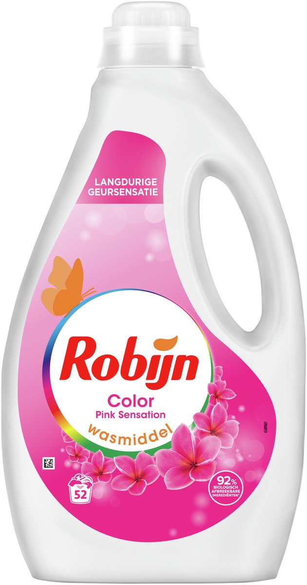 Robijn Color Pink Sensation Vloeibaar Wasmiddel (2,6 Liter) (52 Wasbeurten)
