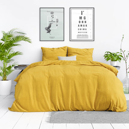Dreamhouse Stone washed Mustard Dekbedovertrek - van Dreamhouse - Nu verkrijgbaar bij Mijn Voordeelshop!