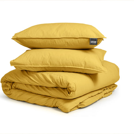 Dreamhouse Stone washed Mustard Dekbedovertrek - van Dreamhouse - Nu verkrijgbaar bij Mijn Voordeelshop!
