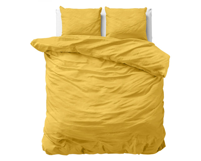 Dreamhouse Stone washed Mustard Dekbedovertrek 220 - van Dreamhouse - Nu verkrijgbaar bij Mijn Voordeelshop!