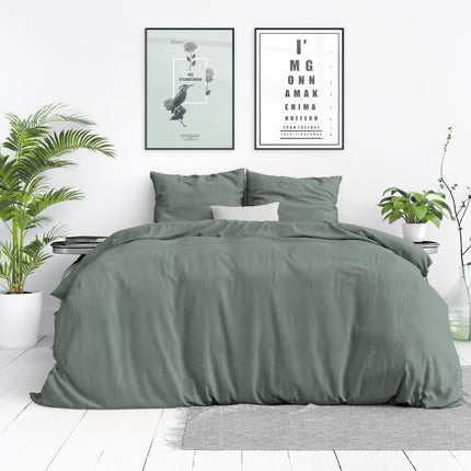 Dreamhouse Stone washed Groen Dekbedovertrek - van Dreamhouse - Nu verkrijgbaar bij Mijn Voordeelshop!