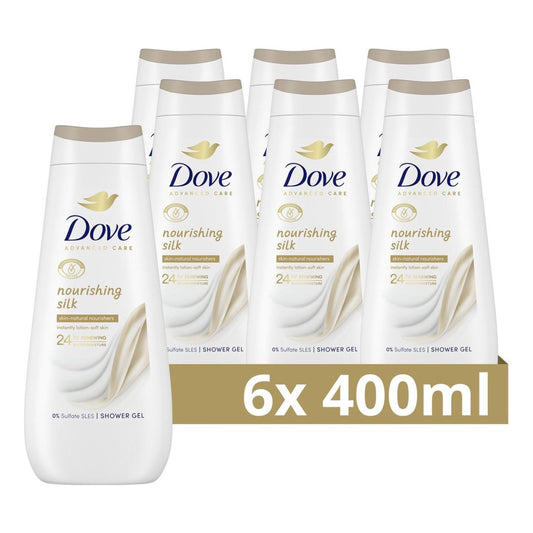 Dove Advanced Care Nourishing Silk Douchegel (400 ml) 6 Stuks - van Dove - Nu verkrijgbaar bij Mijn Voordeelshop!