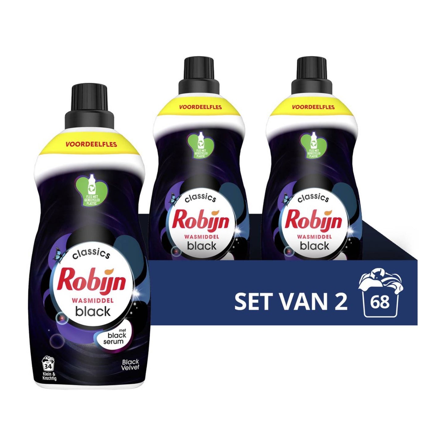 Robijn Classics Klein & Krachtig Black Velvet Vloeibaar Wasmiddel (2x34 Wasbeurten) - van Robijn - Nu verkrijgbaar bij Mijn Voordeelshop!