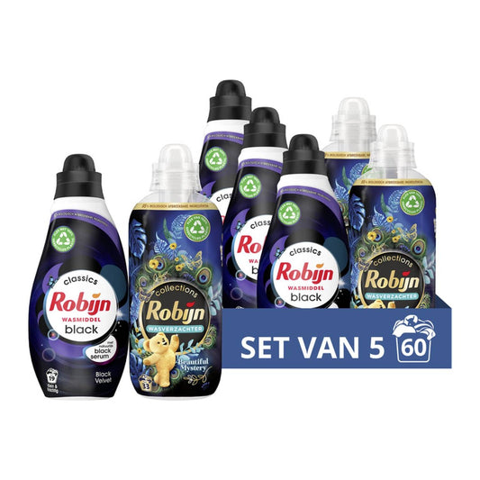 Robijn Perfecte Match Classics Black Velvet Pakket (5-Delig) (60 Wasbeurten) - van Robijn - Nu verkrijgbaar bij Mijn Voordeelshop!