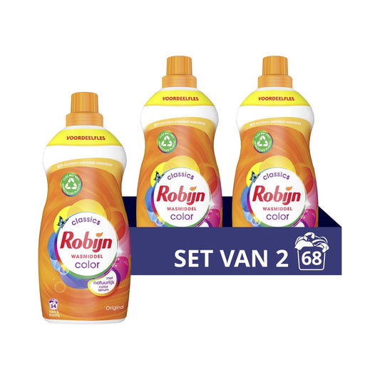 Robijn Klein & Krachtig Classics Color Vloeibaar Wasmiddel (2x34 Wasbeurten) - van Robijn - Nu verkrijgbaar bij Mijn Voordeelshop!