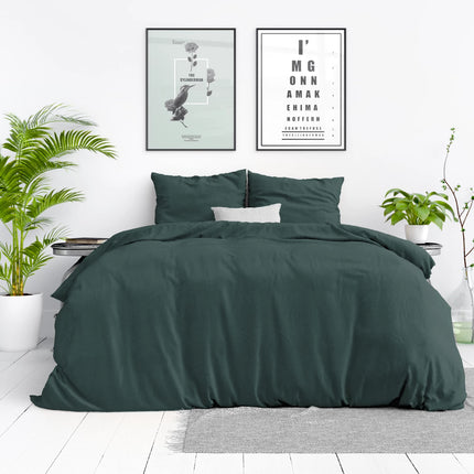 Dreamhouse Stone washed Donker Groen Dekbedovertrek - van Dreamhouse - Nu verkrijgbaar bij Mijn Voordeelshop!