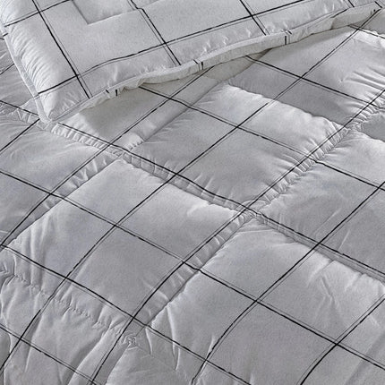 Sleeptime All-in one Lazy dekbed Deep check Wit Met Kussenslopen - van Sleeptime - Nu verkrijgbaar bij Mijn Voordeelshop!