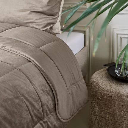 Sleeptime Lazy Velvet Dekbed Zonder Overtrek Taupe/Grijs - van Sleeptime - Nu verkrijgbaar bij Mijn Voordeelshop!