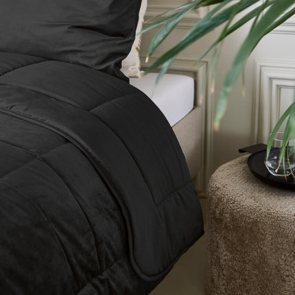 Sleeptime Lazy Velvet Dekbed Zonder Overtrek Zwart - van Sleeptime - Nu verkrijgbaar bij Mijn Voordeelshop!