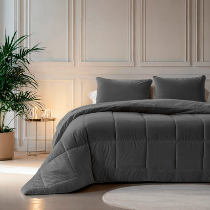 Sleeptime Lazy Velvet Dekbed Zonder Overtrek Antraciet - van Sleeptime - Nu verkrijgbaar bij Mijn Voordeelshop!