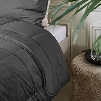 Sleeptime Lazy Velvet Dekbed Zonder Overtrek Antraciet - van Sleeptime - Nu verkrijgbaar bij Mijn Voordeelshop!
