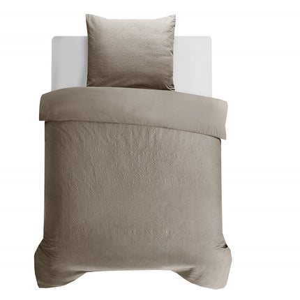 Sleeptime Dekbedovertrek Milano 3D Taupe/Grijs 140 x 200 220 - van Sleeptime - Nu verkrijgbaar bij Mijn Voordeelshop!