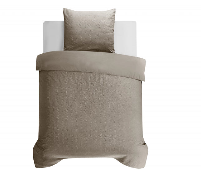 Sleeptime Dekbedovertrek Milano 3D Taupe/Grijs 140 x 200 220 - van Sleeptime - Nu verkrijgbaar bij Mijn Voordeelshop!