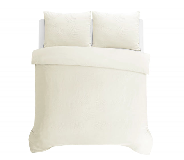 Sleeptime Dekbedovertrek Leaves 3D Créme 220 - van Sleeptime - Nu verkrijgbaar bij Mijn Voordeelshop!