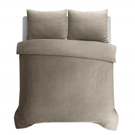 Sleeptime Dekbedovertrek Leaves 3D Taupe/Grijs 220 - van Sleeptime - Nu verkrijgbaar bij Mijn Voordeelshop!