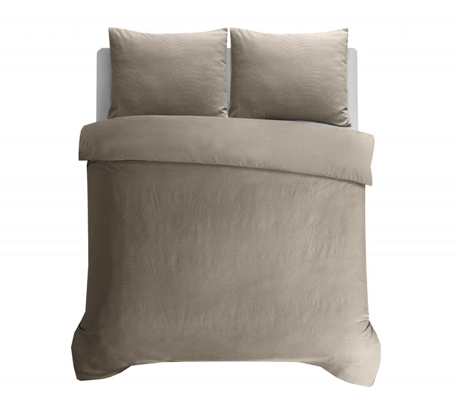 Sleeptime Dekbedovertrek Leaves 3D Taupe/Grijs 220 - van Sleeptime - Nu verkrijgbaar bij Mijn Voordeelshop!