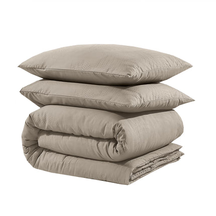 Sleeptime Dekbedovertrek Leaves 3D Taupe/Grijs - van Sleeptime - Nu verkrijgbaar bij Mijn Voordeelshop!
