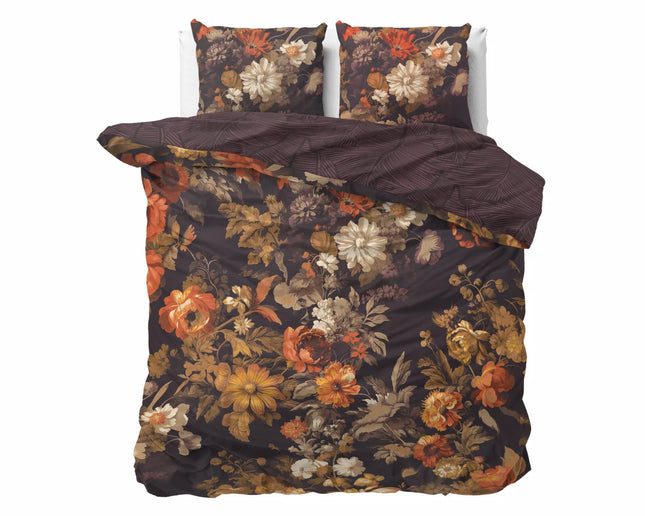 Dreamhouse Nature Art flowers Bruin Dekbedovertrek 220 - van Dreamhouse - Nu verkrijgbaar bij Mijn Voordeelshop!
