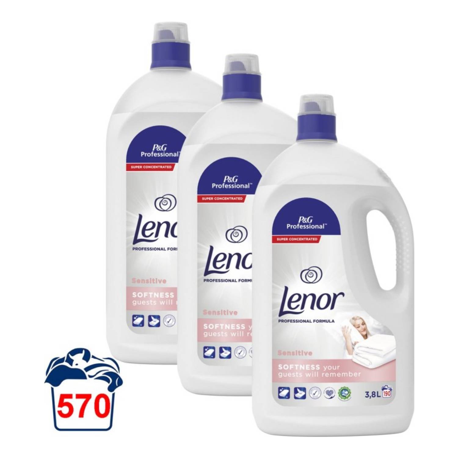 Lenor Wasverzachter Sensitive (3,8 Liter) (190 Wasbeurten) 3 Stuks - van Lenor - Nu verkrijgbaar bij Mijn Voordeelshop!