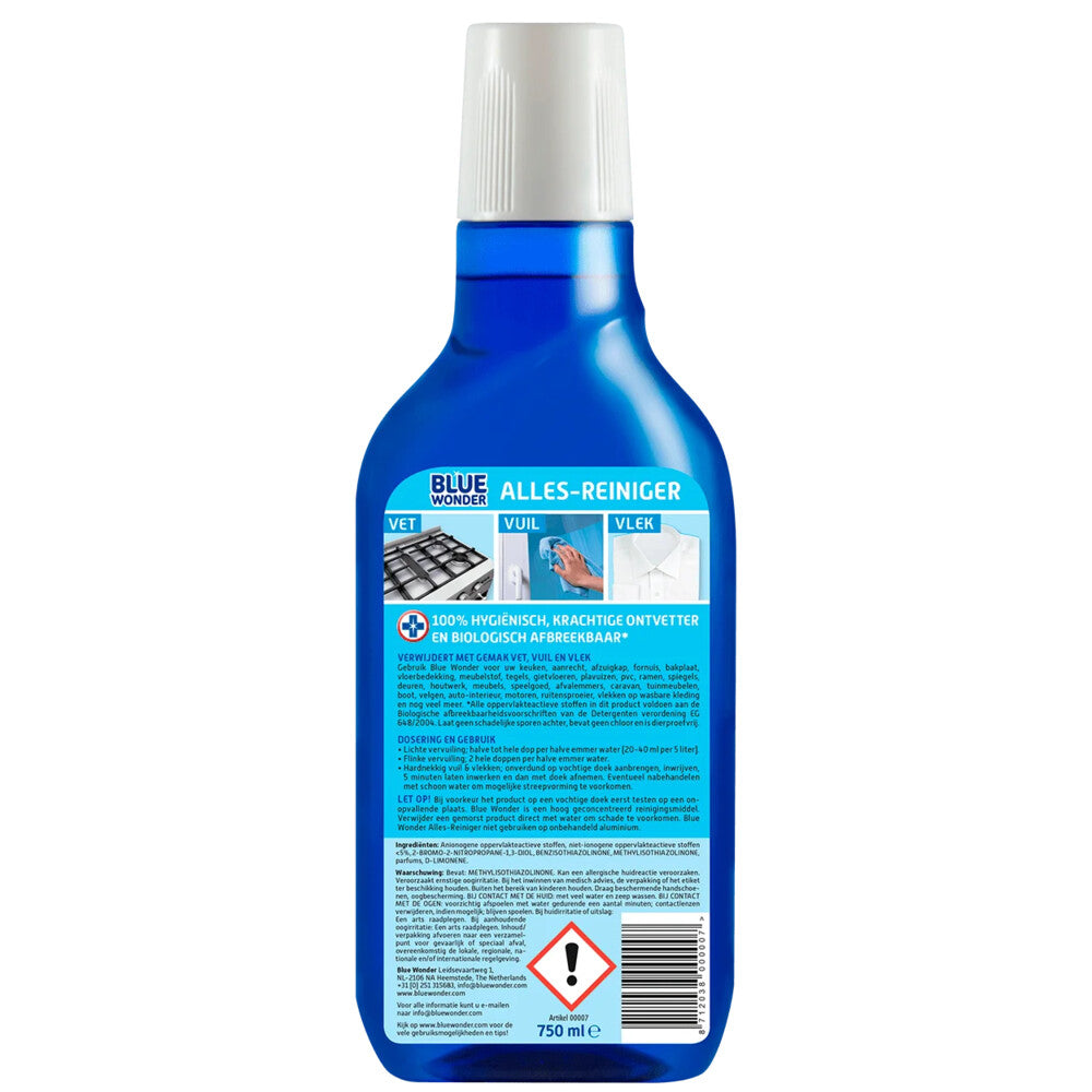 Blue Wonder Alles Reiniger (750 ml) - van Blue Wonder - Nu verkrijgbaar bij Mijn Voordeelshop!