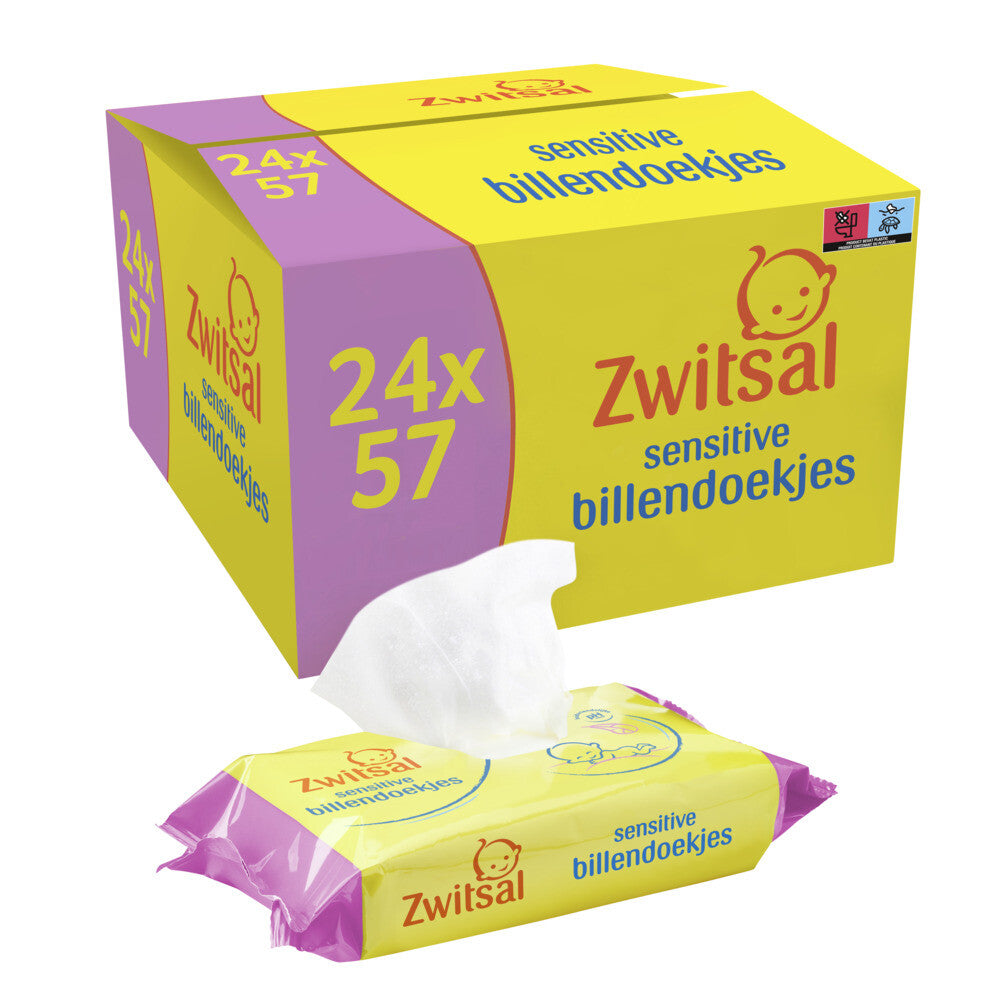 Zwitsal Sensitive Billendoekjes (12x57 Doekjes) 2 Stuks - van Zwitsal - Nu verkrijgbaar bij Mijn Voordeelshop!