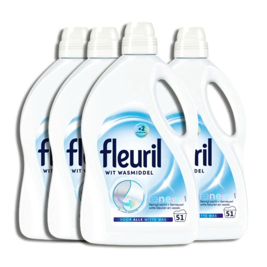 Fleuril Renew Wit Vloeibaar Wasmiddel (51 Wasbeurten) 4 Stuks - van Fleuril - Nu verkrijgbaar bij Mijn Voordeelshop!